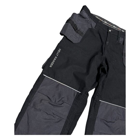 HELLY HANSEN Workwear Construction Pocket Black Cargo Carpenter Pants Mens 42x32 - Picture 2 of 6